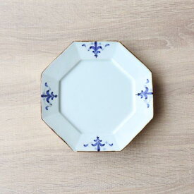 有田焼 リーヴス リム八角プレート L 皓洋窯 メイン皿 ワンプレート 和食器 手描き おしゃれ かわいい