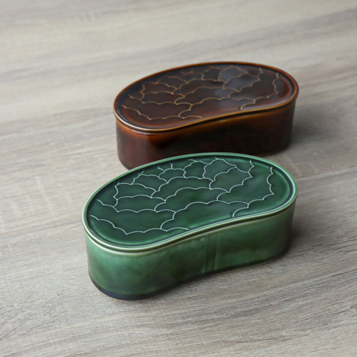 楽天市場】有田焼 福泉窯 繭型蓋物 小 重箱 陶箱 和食器 オリベ アメ 