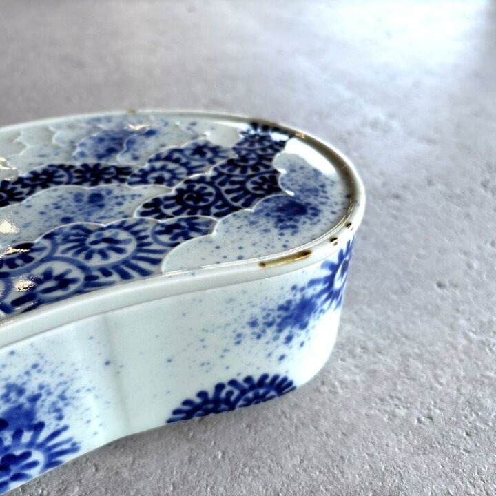楽天市場】【在庫限り】 有田焼 福泉窯 染付蛸唐草 繭型蓋物 重箱 陶箱 