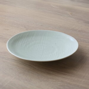 波佐見焼 皿 四方しのぎ灰釉7寸皿 プレート 和食器 皿 丸皿 中皿 陶器 お洒落 かわいい