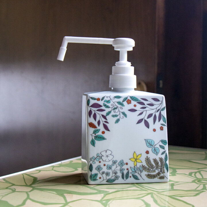 楽天市場 アルコールスプレー ディスペンサー 有田焼 陶器 ボトル カラフル ボタニカル 花柄 除菌 コロナ コロナ対策 新築 改築 洗面 トイレ 水まわり おしゃれ プレゼント ギフト 祝い 液体石鹸入れ 焼物 セラミック 磁器 スプレー アルコール 詰め替え 業務用 店舗
