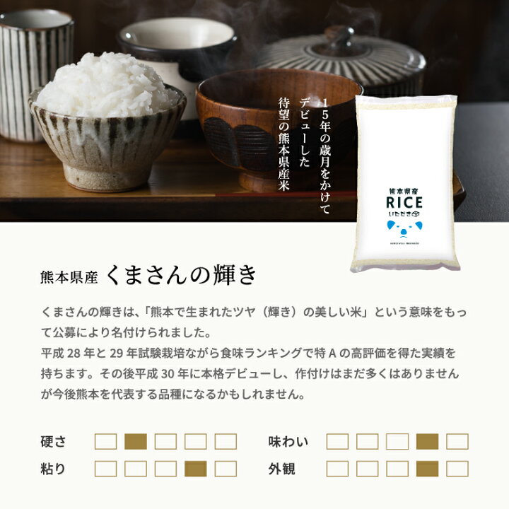 楽天市場】米 無洗米 18kg 送料無料 くまさんの輝き 熊本県産 令和6 