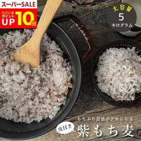 【今ならポイント10倍！～12月11日(木)09:59迄！】皮付き もち麦 5kg 国産 たっぷり【2.5kg×2袋セット】 もち麦 皮つき【もち麦 国産 送料無料】送料無料 ダイエット【国産 もち麦/無添加/ダイシモチ/モチムギ】もちむぎ　紫もち麦 こめたつ 自然の蔵