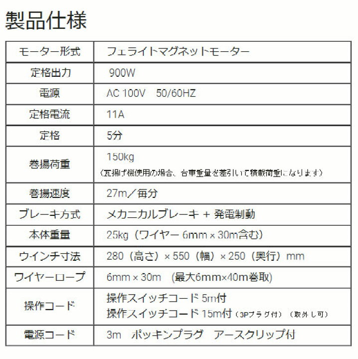 楽天市場】【ユニパー】 ハイパワーZウインチ UP-711ZB（荷揚げ機用 