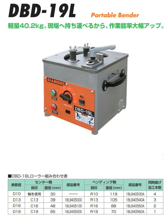 楽天市場】【IKK DIAMOND】鉄筋ベンダー DBD-19L（ライトベンダー 