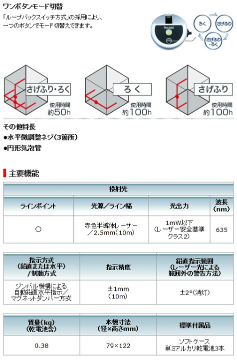 楽天市場】【マキタ】屋内・屋外兼用レーザー墨出し器SK13P（ソフト 