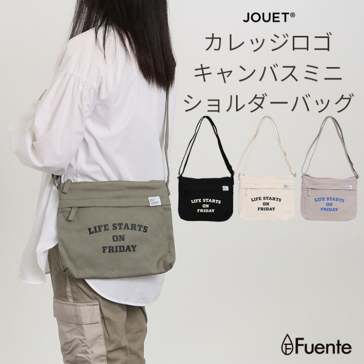 楽天市場】JOUETカレッジロゴキャンバスミニショルダーバッグ コットン 