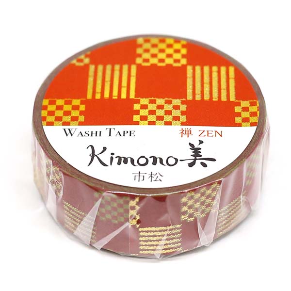 カミイソ産商 マスキングテープ Kimono美 市松（金箔グラデーション） GR-3003 #207#