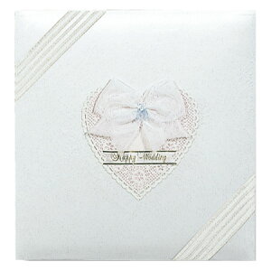 【刺繍名入れ代込み】アルバムナカバヤシ 婚礼用 フエルアルバム ハッピーウェディング ア-LK-308-W ホワイト 【プラコート台紙(ホワイト) 結婚式 ブライダル ウェディング フォトアルバム