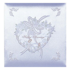 【刺繍名入れ代込み】アルバムナカバヤシ 婚礼用 フエルアルバム ハッピーマリッジ ア-OLK-107 N-W ホワイト オルゴール付き 銀台紙結婚式 ブライダル ウェディング フォトアルバム 貼り付け