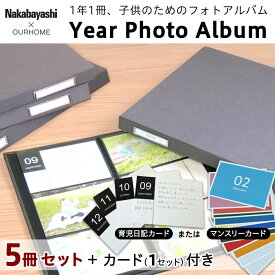 【最大1000円OFFクーポン配布中】【5冊セット + カード1セット付】楽天市場総合ランキング1位 Nakabayashi×OURHOME 1年1冊 L判6面240枚収納 子ども写真のポケットアルバム Year Photo Album イヤー フォトアルバム OUR-PH-G【子供 赤ちゃん エコー写真】#103# #104#【CHI】