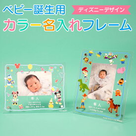 【名入れ代込】【送料込】赤ちゃん UV名入れ 誕生用 アクリル フォトフレーム ベビー ディズニーキャラクター 写真立て ベビーギフト プレゼント 贈答 出産祝い 内祝い【送料無料】【WEB限定品】【メーカー取寄】【Disneyzone】#300# #301#