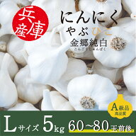 にんにく やぶひこ 金郷純白 Lサイズ 5kg 2026年産 国産 兵庫県産 養父市 ナカバヤシ JGAP認証 大蒜 ニン…