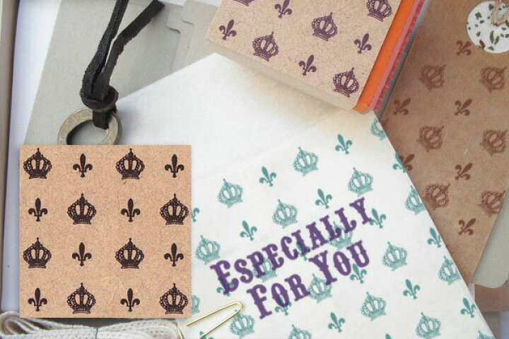 楽天市場 東京アンティーク スタンプ はんこ 王冠の背景 B4040bk O 手芸 はんこ かわいい おしゃれ デコレーション スクラップブッキング 素材 ラッピング 2 フエルショップ