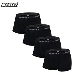 ARMEDES アルメデス ボクサーパンツ 4枚セット 吸汗速乾 3D立体構造 前閉じ メンズ M-3XL 全5色 オールシーズン AR02 送料無料