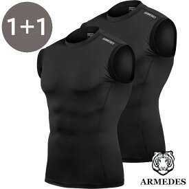 ARMEDES アルメデス 2枚セット コンプレッション インナー 接触冷感 ノースリーブ タンクトップ メンズ M-3XL 全10色 オールシーズン AR121 送料無料