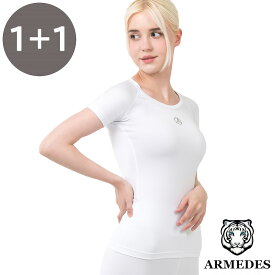 【ARMEDES】 アルメデス 接触冷感 リラックスフィット 2枚セット クールネック ラウンドネック レディース ラグランスリーブデザイン 女性 オールシーズン 長袖 UVカット 紫外線対策 吸汗速乾 通気性 伸縮性 速乾性 スポーツインナー トレーニング 送料無料 S-L 全8色 AR231