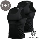 ARMEDES アルメデス 2枚セット コンプレッション インナー 吸汗速乾 ドライ素材 スーパードライ タンクトップ メンズ M-XXL 全4色 オールシーズン AR122 送料無料