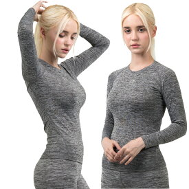 ARMEDES アルメデス 2枚セット コンプレッションインナー Tシャツ 接触冷感 ラウンドネック 長袖 丸首 レディース S-XL 全8色 オールシーズン AR241 送料無料