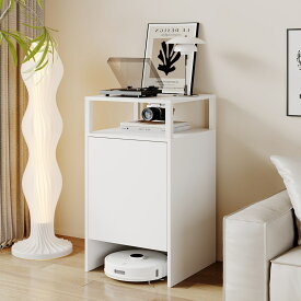 【ロボット掃除機収納】木製 サイドボード 幅45cm ルーター収納 電話台 ケーブルボックス モデム収納 スリム収納 コンパクト 家電収納 おしゃれ 北欧風 ナチュラルデザイン 木目調 隠す収納 配線整理 ケーブル隠し