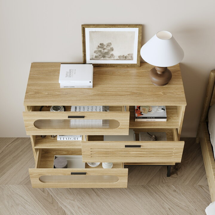 楽天市場】キャビネット サイドボード LEDライト付き 幅100cm 木目調  