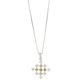 【中古】ペンダント K18ホワイトゴールド ダイヤモンド 1.0ct スクエア レディース ジュエリー [美品][送料無料]