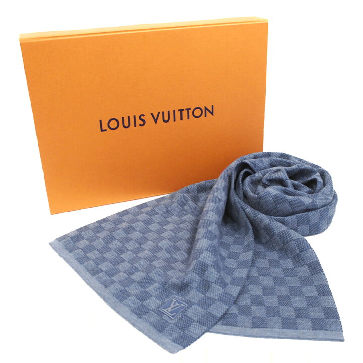 楽天市場 中古 ルイヴィトン マフラー エシャルププティダミエ M ネイビー メンズ ウール 美品 Louis Vuitton 送料無料 ブランドリサイクルストアスマイル