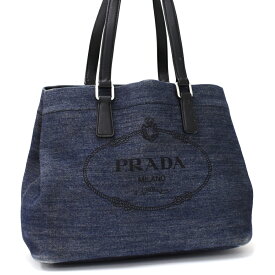 【楽天スーパーSALE】【中古】プラダ トート ショルダーバッグ 1BG356 デニム レザー ネイビー×ブラック レディース PRADA [送料無料]