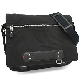 【中古】グッチ メッセンジャー ショルダーバッグ 246052 ナイロン ブラック ウェブ ストライプ シェリーライン GUCCI [送料無料]
