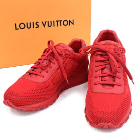 【中古】新品同様 ルイヴィトン ランアウェイ スニーカー GO1116 ダミエ レザー メッシュ レッド #7 メンズ LOUIS VUITTON Run Away Sneaker [美品][送料無料]