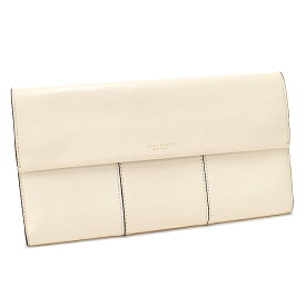 【中古】トリーバーチ クラッチバッグ セカンドバッグ ブロックT レザー アイボリー TORY BURCH Block-T