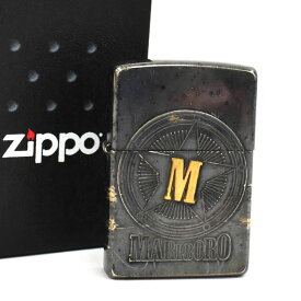 【楽天スーパーSALE】【中古】Zippo ジッポ ライター Marlboro マルボロ スター コンパス ゴールドエンブレム USA 2000年製 シルバー 喫煙グッズ [送料無料]