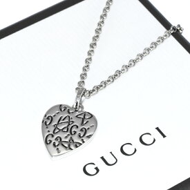 【中古】新品同様 グッチ GUCCI GHOST グッチゴースト ハート ペンダント ネックレス シルバー SV925 アクセサリー ジュエリー GUCCI [美品][送料無料]