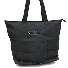 【中古】グッチ GGキャンバス トートバッグ ショルダーバッグ 152232 ブラック 折りたたみ GUCCI [送料無料]