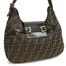 【中古】フェンディ ワンショルダーバッグ 8BR550 ズッカ キャンバス ブラウン ゴールド金具 FENDI ZUCCA [美品][送料無料]
