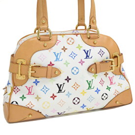 【中古】新品同様 ルイヴィトン クラウディア ハンドバッグ M40193 モノグラム マルチカラー ホワイト LOUIS VUITTON Claudia [美品][送料無料]