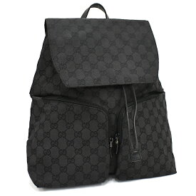 【中古】グッチ バックパック リュックサック 003-0238-002058 GGキャンバス レザー ブラック GUCCI [送料無料]