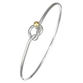 【中古】新品同様 ティファニー ラブ ノット バングル ブレスレット スターリングシルバー 925 18K イエローゴールド コンビ TIFFANY&CO. [美品][送料無料]