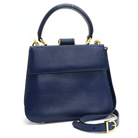 【中古】サルヴァトーレフェラガモ ハンドバッグ 2way ショルダーバッグ DK-216167 レザー ブルー Salvatore Ferragamo [送料無料]