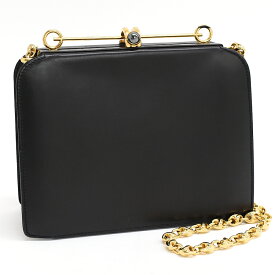 【中古】グッチ チェーンショルダーバッグ 001.904.1262 レザー ブラック ヴィンテージ オールドグッチ GUCCI [送料無料]