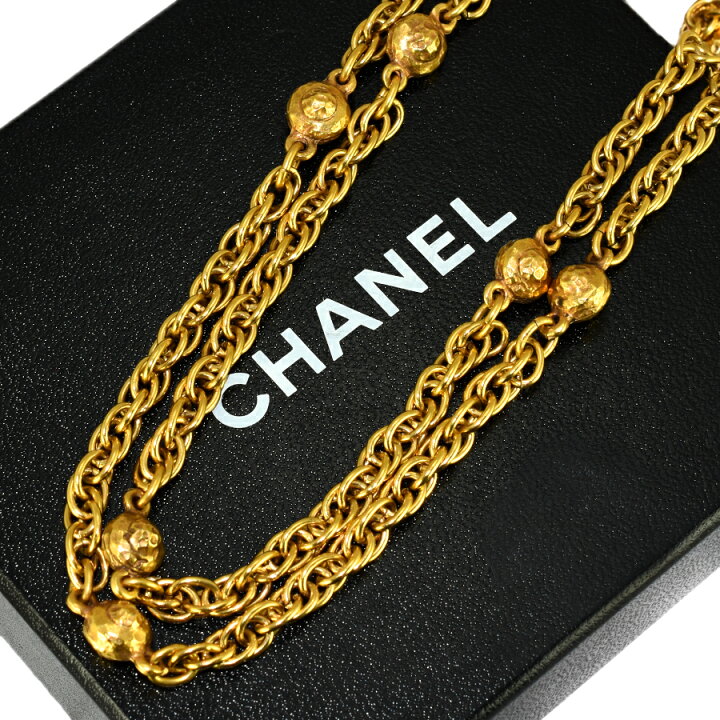 楽天市場】【中古】シャネル チェーン ロング ネックレス ゴールド 