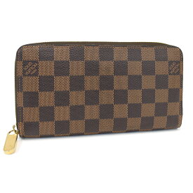 【中古】ルイヴィトン ジッピーウォレット 長財布 ラウドファスナー N60015 ダミエ エベヌ LOUIS VUITTON Zippy Wallet [送料無料]