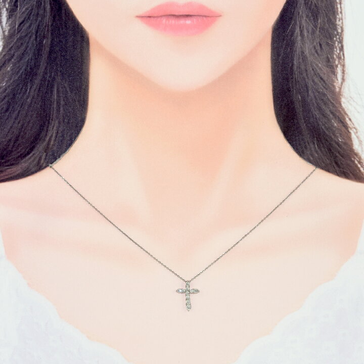 楽天市場】【中古】新品同様 クロス ペンダント ネックレス プラチナ 