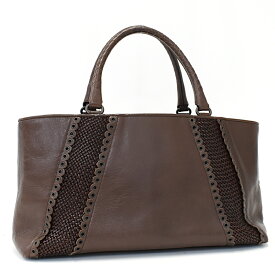 【中古】ボッテガヴェネタ トートバッグ 237616 レザー ブラウン BOTTEGA VENETA [送料無料]
