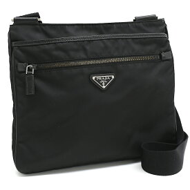 【中古】プラダ ショルダーバッグ クロスボディ ナイロン レザー ネロ ブラック トライアングルロゴ PRADA [送料無料]