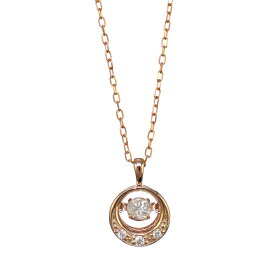【中古】新品同様 ダンシングストーン ペンダント ネックレス K18ピンクゴールド ダイヤモンド 0.20ct ジュエリー [美品][送料無料]