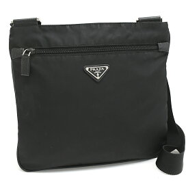 【中古】プラダ クロスボディ ショルダーバッグ ナイロン ブラック トライアングルロゴプレート PRADA[送料無料]