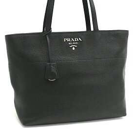 【中古】プラダ ショルダー トートバッグ レザー ブラック PRADA[美品][送料無料]