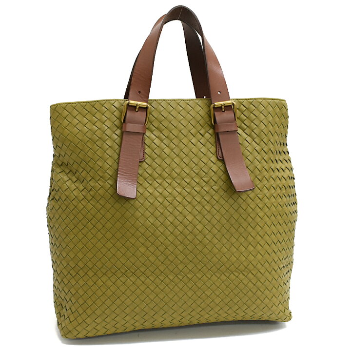 BOTTEGA VENETA イントレチャート レザー バッグ グリーン カーキ 楽天 