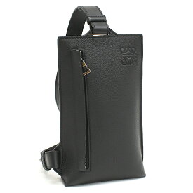 【中古】新品同様 ロエベ バーティカル Tポケット ボディバッグ レザー ブラック アナグラム LOEWE [美品][送料無料]